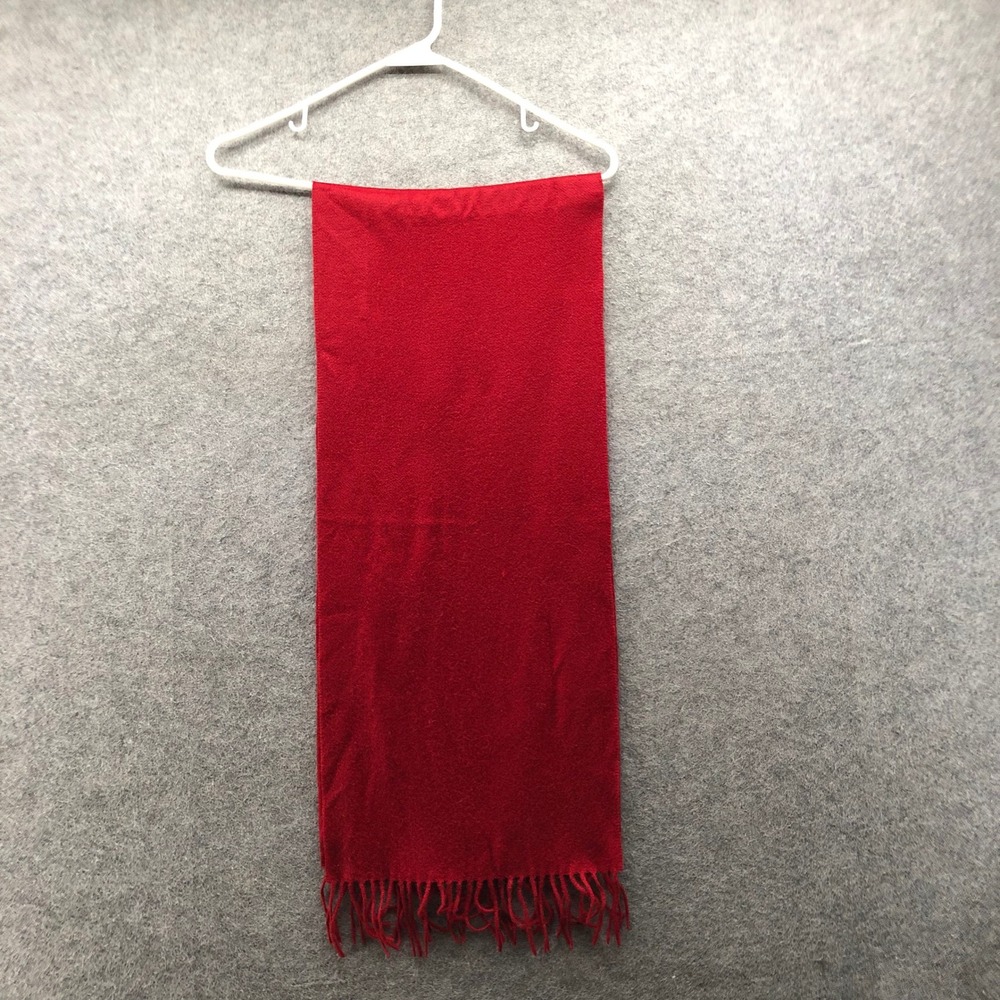 NWT Joseph Abboud 100% Cashmere Red Fringe Winter Scarf Unisex New Recatangle